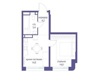 Планировка 1-комнатной квартиры, 37,6 м2