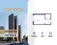 Планировка квартиры студии, 28 м2