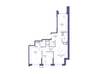 Планировка  3-комнатной квартиры, 88,3 м2