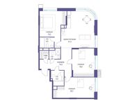 Планировка  3-комнатной квартиры, 116,9 м2