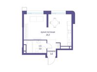 Планировка квартиры студии, 35,7 м2