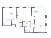 Планировка  4-комнатной квартиры, 106,4 м2