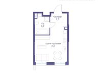 Планировка квартиры студии, 29 м2