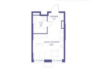 Планировка квартиры студии, 28,6 м2