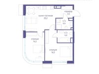 Планировка  2-комнатной квартиры, 63,2 м2