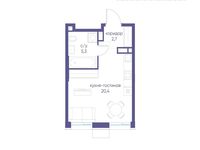 Планировка квартиры студии, 28,4 м2