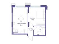 Планировка  1-комнатной квартиры, 48,3 м2