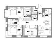 Планировка 4-комнатной квартиры, 94,4 м2