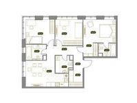 Планировка 3-комнатной квартиры, 90,4 м2