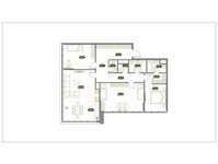 Планировка 4-комнатной квартиры, 129,1 м2