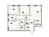 Планировка 3-комнатной квартиры, 102,1 м2