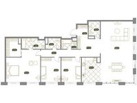 Планировка 4-комнатной квартиры, 187,5 м2