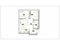 Планировка 3-комнатной квартиры, 66,3 м2