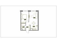 Планировка 2-комнатной квартиры, 51 м2