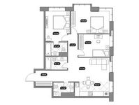 Планировка 4-комнатной квартиры, 92,8 м2
