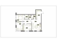 Планировка 4-комнатной квартиры, 91,4 м2