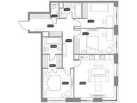 Планировка 3-комнатной квартиры, 91,7 м2
