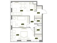 Планировка 3-комнатной квартиры, 73,1 м2