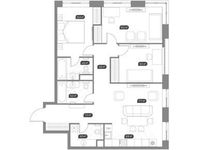 Планировка 4-комнатной квартиры, 92,3 м2