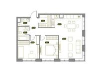 Планировка 3-комнатной квартиры, 81,1 м2