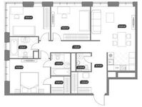 Планировка 3-комнатной квартиры, 102,18 м2