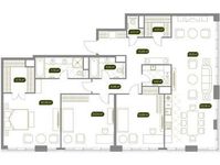 Планировка 4-комнатной квартиры, 167,5 м2