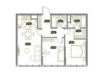 Планировка 3-комнатной квартиры, 70 м2