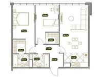 Планировка 3-комнатной квартиры, 87,2 м2