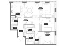 Планировка 3-комнатной квартиры, 100,92 м2