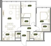 Планировка 3-комнатной квартиры, 81 м2