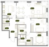 Планировка 3-комнатной квартиры, 101,4 м2