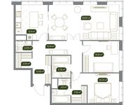 Планировка 3-комнатной квартиры, 100,92 м2