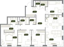 Планировка 5-комнатной квартиры, 135,93 м2