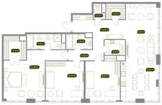 Планировка 4-комнатной квартиры, 167,5 м2