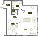 Планировка 2-комнатной квартиры, 79,41 м2