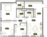 Планировка 4-комнатной квартиры, 108,16 м2