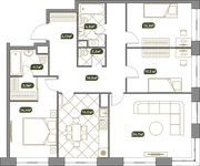 Планировка 4-комнатной квартиры, 115,21 м2