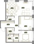 Планировка 3-комнатной квартиры, 92,05 м2