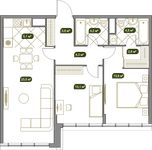 Планировка 3-комнатной квартиры, 74,6 м2