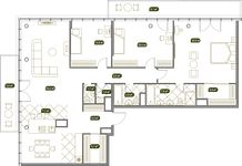 Планировка 4-комнатной квартиры, 166,61 м2