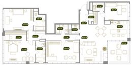 Планировка 5-комнатной квартиры, 205,9 м2