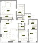 Планировка 4-комнатной квартиры, 147,44 м2