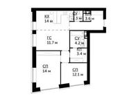 Планировка 3-комнатной квартиры, 78 м2