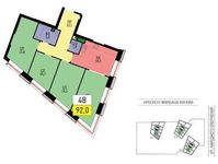 Планировка 4-комнатной квартиры, 85,6 м2