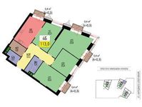 Планировка 4-комнатной квартиры, 108,9 м2