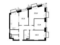 Планировка 4-комнатной квартиры, 112,4 м2