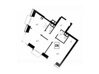 Планировка 2-комнатной квартиры, 57,9 м2