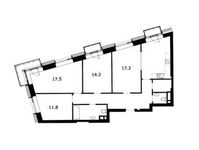 Планировка 4-комнатной квартиры, 104,4 м2
