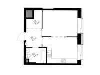 Планировка 1-комнатной квартиры, 42,3 м2