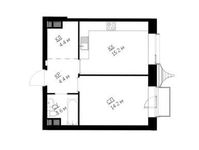 Планировка 1-комнатной квартиры, 42,1 м2